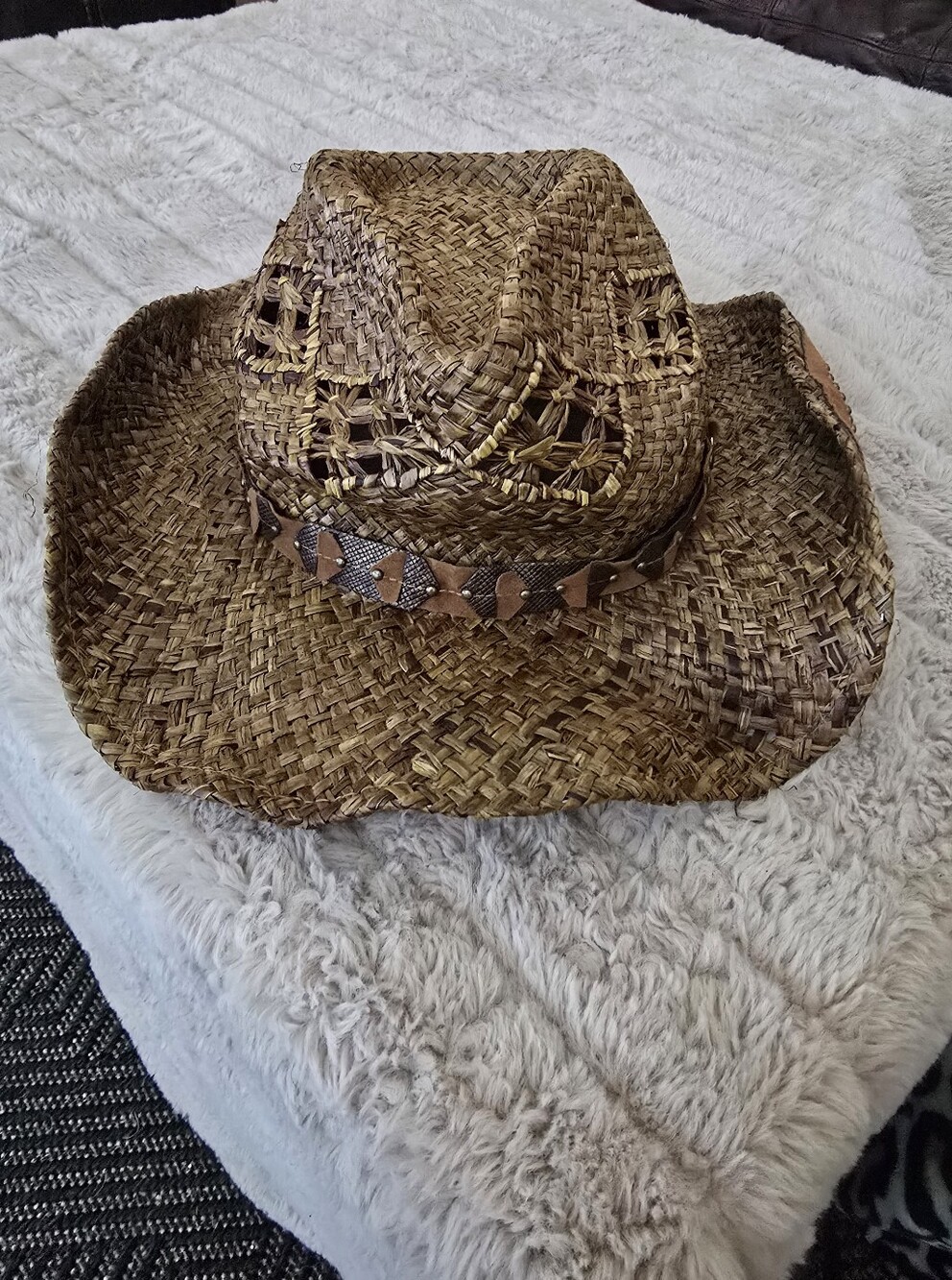 Peter Grimm Jarales Woven Straw Cowboy Hat in Natural Brown